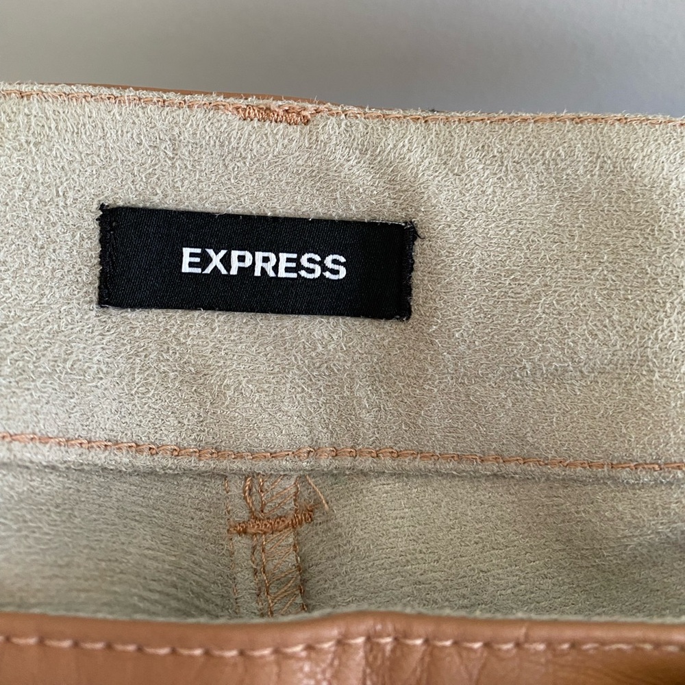 Express Tan Faux Leather Pants Size 10 - Picture 5 of 8